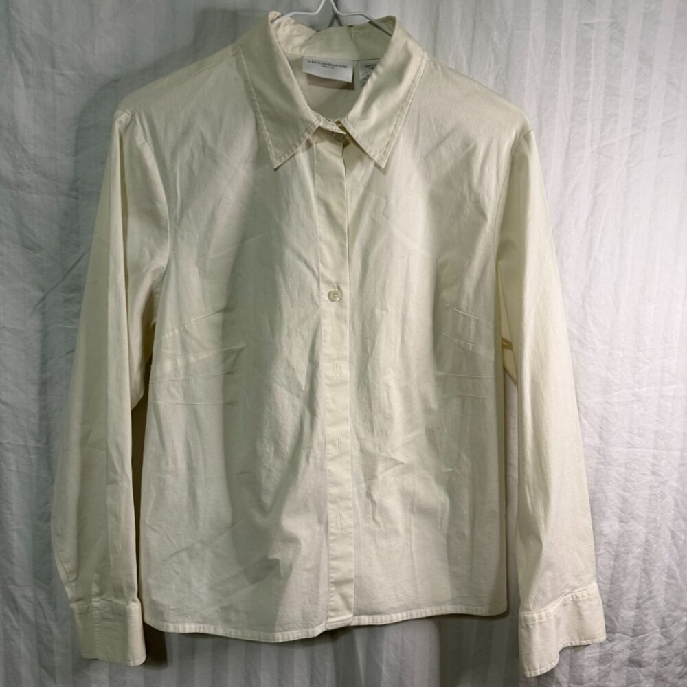 Liz Claiborne Petite Cream Color Shirt 14P